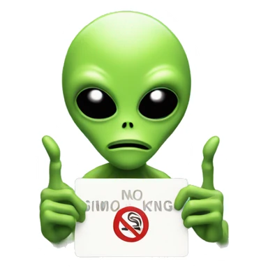Alien holding no smoking sign sticker