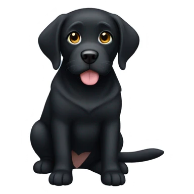 Black lab chonky block head longer hair  sticker