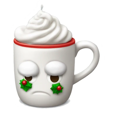 Christmas mug with whip cream sticker
