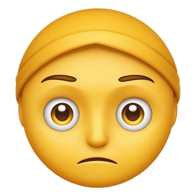 yellow emoji face, intense concentration, determined eyes sticker