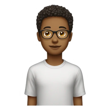 a smart boy with round glasses with t-shirt design prince in calibri sticker