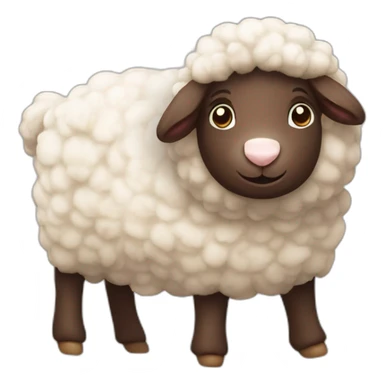 Lamb with a chocolate bear sticker