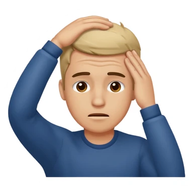 Make me an emoji with a guy scratching his forehead dramatically  sticker