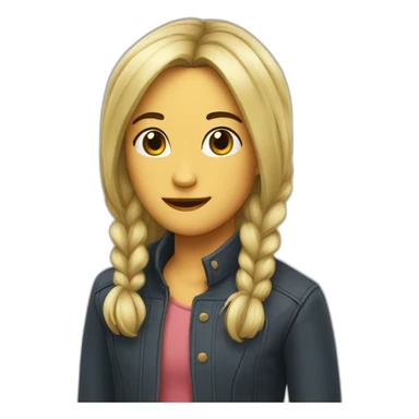 Risa picara con pelo largo sticker