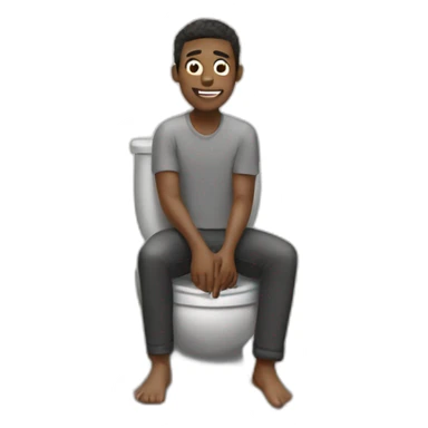 Black Man sitting on a toilet fully covered in soap sticker