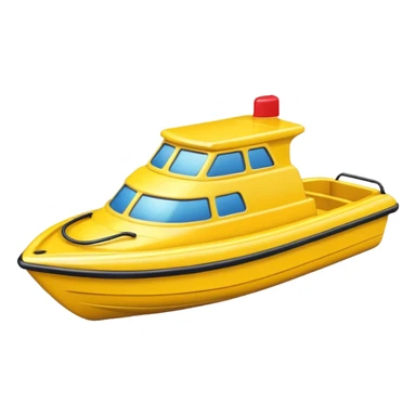 yellow plastic toy boat sticker
