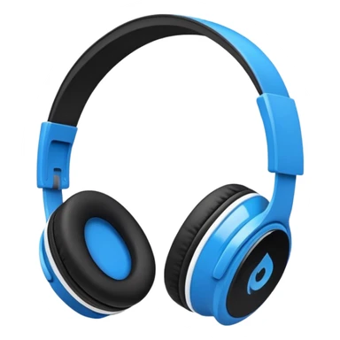 Black and blue and white headphones as seen from the side  sticker