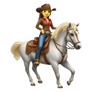 cowgirl on horse sticker