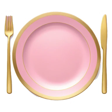 Realistic laying flat empty gold and pink charger plate. sticker