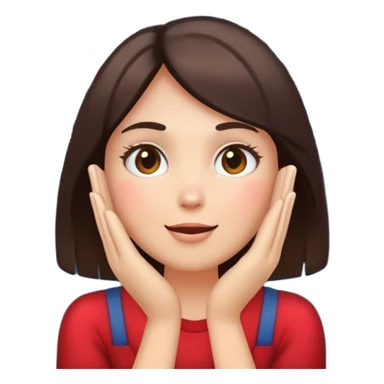 classic emoji style face with hands on cheeks, looking up at fireworks sticker