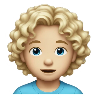 Toddler boy with wavy hair blue eyes sticker