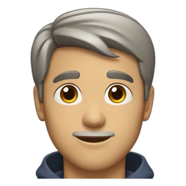 A middle-aged young man with short brown hair, brown eyes, and a slight chin sticker