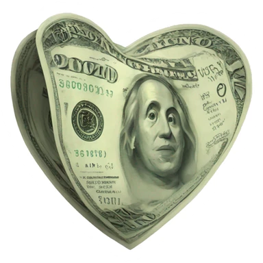 Heart of money sticker