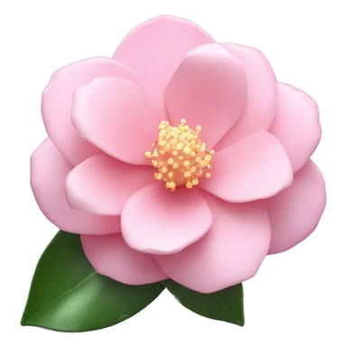 Camellia "A perfectly shaped pastel pink camellia flower with glossy, glowing petals and subtle sparkles at its base." sticker