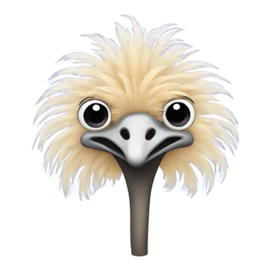 One single curly ostrich feather sticker