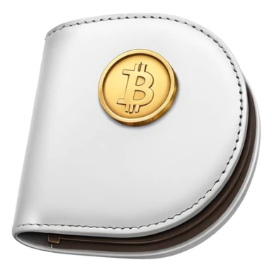 white wallet with a coin sticker