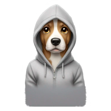 Dog wearing hoodie ￼ sticker