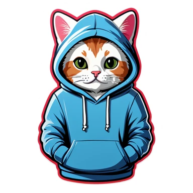 Cat wearing a hoodie  sticker