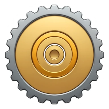 settings gear icon for site navigation. just one gear. no happy face, just grey, 6 notches sticker