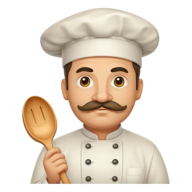 an italian fat chef with mustache sticker