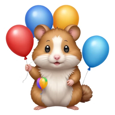 hamster with balloons sticker