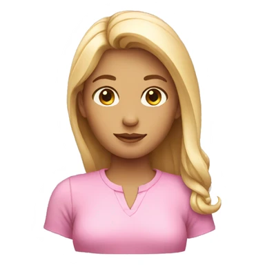 pink shirt girl side part sticker