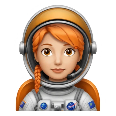 Astronauts, Middle-age, female, orange braided hair sticker