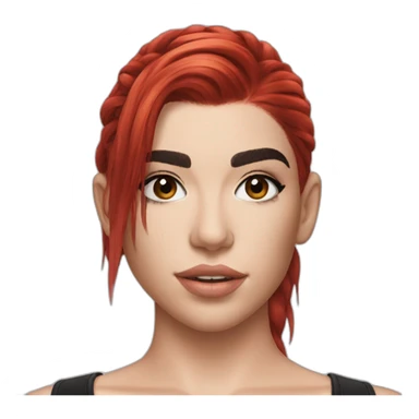 dua lipa red hair sticker
