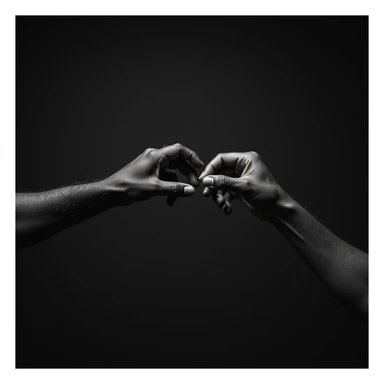 two black hands shaking, realistic style sticker