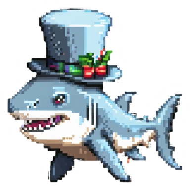 shark with a tophat side view sticker