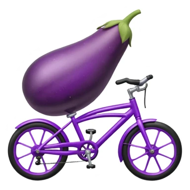 eggplant riding a bike sticker