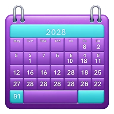 glitter purple and cian calendar sticker