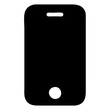 cell phone icon, solid black style, bold and clear sticker