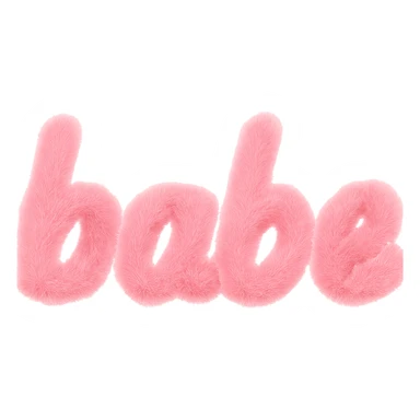 the word 'babe' in pink fluffy style sticker