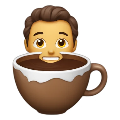hombre tomando taza de chocolate sticker
