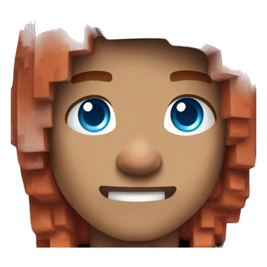 Minecraft character red hair blue eyes sticker