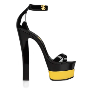 YSL TRIBUTE heel SANDAL black PATENT LEATHER sticker