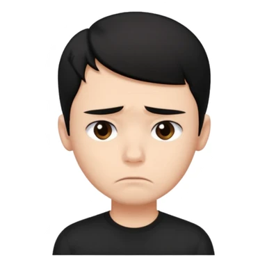 Roblox Avatar whit black shirt and sleek boy har sad sticker