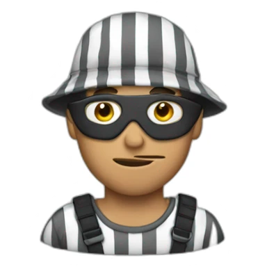 robber with striped top sticker