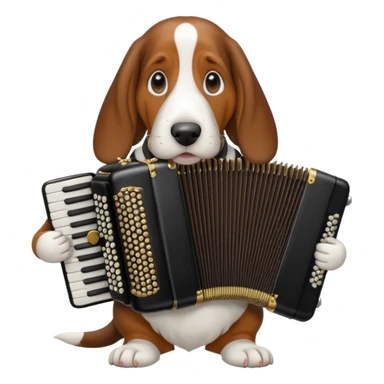 bassethound with black  accordeon sticker