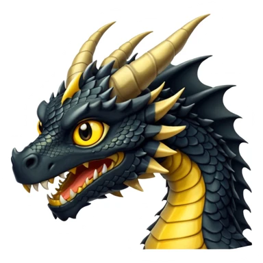 Black dragon with yellowish golden stripe scales  sticker