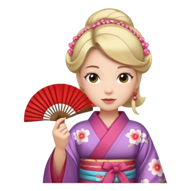 Kimono princess with fan sticker