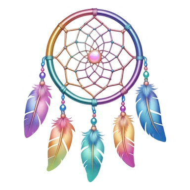 Iridescent pastel rainbow colorful transparent bright light luminescent dream-catcher  sticker