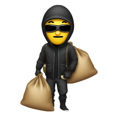 robber with money bag  sticker