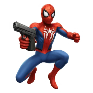 Spider man with a gun sticker