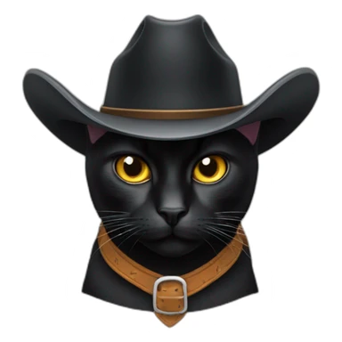 black cat cowboy hat sticker