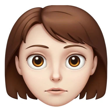 creepy staring face brown hair giant brown eyes sticker