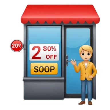 Person who is waiting the sale promotion with 20% off sign sticker