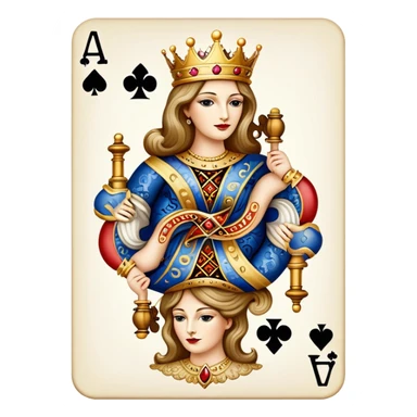queen of clubs playing card sticker