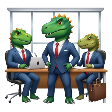 dinosaurs working in an office sticker